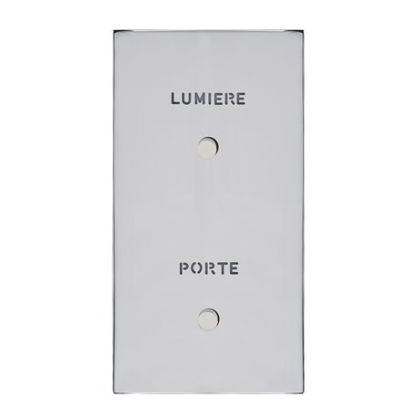 Poussoir lumineux marquage Lumière et Porte acier miroir Art d'Arnould univers Epure 67593