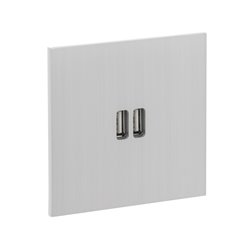 Double prise USB type A 3A acier brossé Art d'Arnould univers Epure 67422
