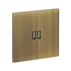 Double prise USB type A 3A bronze Art d'Arnould univers Epure 67322