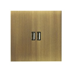Double prise USB type A 3A bronze Art d'Arnould univers Epure 67322