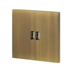 Double prise USB type A 3A bronze Art d'Arnould univers Epure 67322