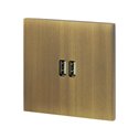 Double prise USB type A 3A bronze Art d'Arnould univers Epure 67322