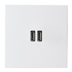 Double prise USB type A 3A blanc satin Art d'Arnould univers Epure 67922