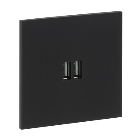 Double prise USB type A 3A noir mat Art d'Arnould univers Epure 67822