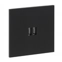 Double prise USB type A 3A noir mat Art d'Arnould univers Epure 67822