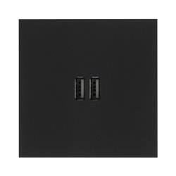 Double prise USB type A 3A noir mat Art d'Arnould univers Epure 67822