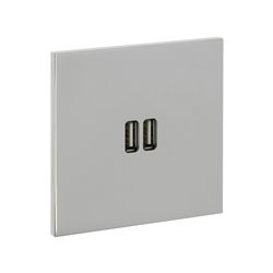 Double prise USB type A 3A acier miroir Art d'Arnould univers Epure 67622