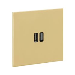 Double prise USB type A 3A or miroir Art d'Arnould univers Epure 67722
