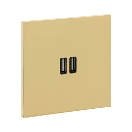 Double prise USB type A 3A or miroir Art d'Arnould univers Epure 67722