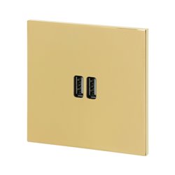Double prise USB type A 3A or miroir Art d'Arnould univers Epure 67722