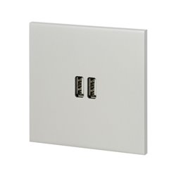 Double prise USB type A 3A acier satin Art d'Arnould univers Epure 67522