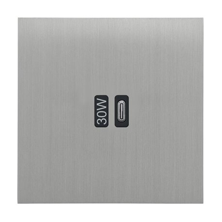 Prise USB Type C 3A 30W acier brossé Art d'Arnould univers Epure AR67423