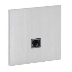 Prise RJ45 catégorie 6 FTP acier brossé Art d'Arnould univers Epure 67425