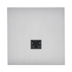 Prise RJ45 catégorie 6 FTP acier brossé Art d'Arnould univers Epure 67425