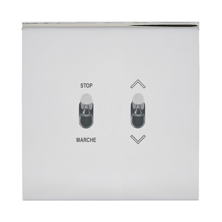 Commande volets roulants 6A acier miroir à position fixe Art d'Arnould univers Epure 67620 Commande volets roulants 6A acier miroir à position fixe Art d'Arnould univers Epure 67620