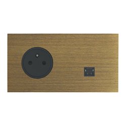 Prise de courant 2P+T et prise RJ45 bronze Art d'Arnould univers Epure 67338