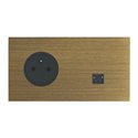 Prise de courant 2P+T et prise RJ45 bronze Art d'Arnould univers Epure 67338
