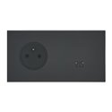 Prise de courant 2P+T et prise RJ45 noir mat Art d'Arnould univers Epure 67838