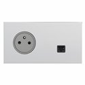 Prise de courant 2P+T et prise RJ45 acier miroir Art d'Arnould univers Epure 67638