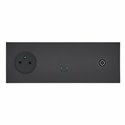 Prise de courant 2P+T, RJ45 et TV 16A noir mat Art d'Arnould univers Epure 67837