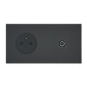 Prise de courant 2P+T et TV 16A noir mat Art d'Arnould univers Epure 67839
