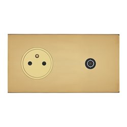 Prise de courant 2P+T et TV 16A or miroir Art d'Arnould univers Epure 67739