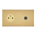 Prise de courant 2P+T et TV 16A or miroir Art d'Arnould univers Epure 67739