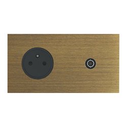 Prise de courant 2P+T et TV 16A bronze Art d'Arnould univers Epure 67339