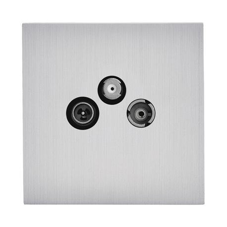 Prise TV-FM-SAT acier brossé Art d'Arnould univers Epure 67477