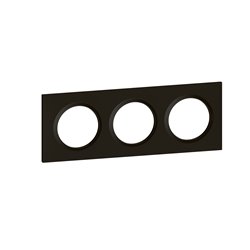 Plaque carrée Dooxie 3 postes finition noir effet velours600893