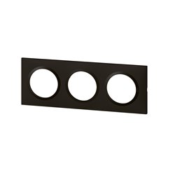 Plaque carrée Dooxie 3 postes finition noir effet velours600893