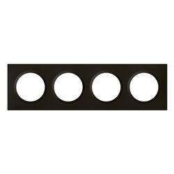 Plaque carrée Dooxie 4 postes finition noir effet velours 600894