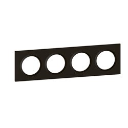 Plaque carrée Dooxie 4 postes finition noir effet velours 600894