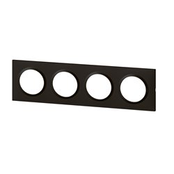 Plaque carrée Dooxie 4 postes finition noir effet velours 600894