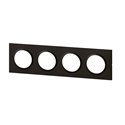 Plaque carrée Dooxie 4 postes finition noir effet velours 600894