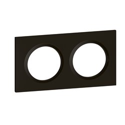 Plaque carrée Dooxie 2 postes finition noir effet velours 600892