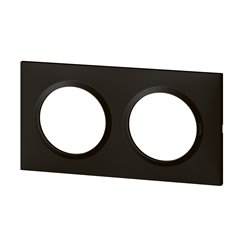 Plaque carrée Dooxie 2 postes finition noir effet velours 600892