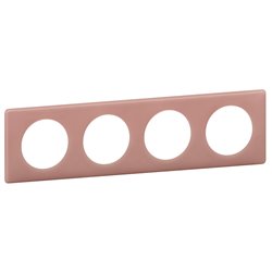Plaque Celiane plastique 4 postes finition vieux rose 066764