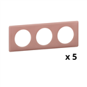 Lot de 5 plaques Celiane plastique 3 postes finition vieux rose 066763