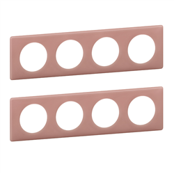 Lot de 2 plaques Celiane plastique 4 postes finition vieux rose 066764