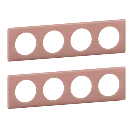 Lot de 2 plaques Celiane plastique 4 postes finition vieux rose 066764