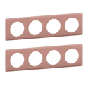 Lot de 2 plaques Celiane plastique 4 postes finition vieux rose 066764