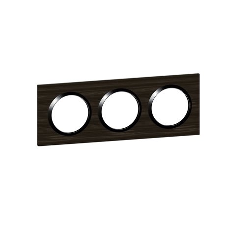 Lot de 10 plaques carrées Dooxie 3 postes finition effet bois ébène 600883