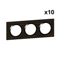 Lot de 10 plaques carrées Dooxie 3 postes finition effet bois ébène 600883