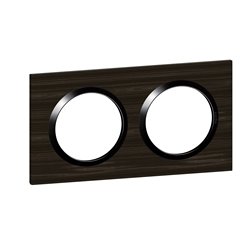 Plaque carrée Dooxie 2 postes finition effet bois ébène 600882