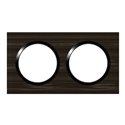 Plaque carrée Dooxie 2 postes finition effet bois ébène 600882