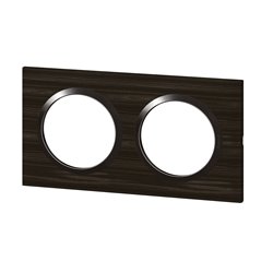 Plaque carrée Dooxie 2 postes finition effet bois ébène 600882
