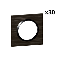 Lot de 30 plaques carrées Dooxie 1 poste finition effet bois ébène 600881