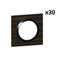 Lot de 30 plaques carrées Dooxie 1 poste finition effet bois ébène 600881