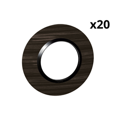 Lot de 20 plaques rondes Dooxie 1 poste finition effet bois ébène 600979